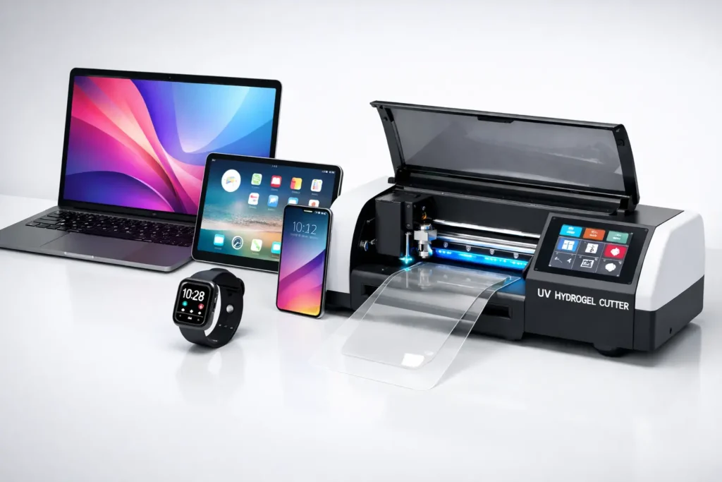 Τοποθέτηση μεμβράνης προστασίας UV Hydrogel σε smartphone, tablet και smartwatch στο κατάστημα PC Land στην Αργυρούπολη